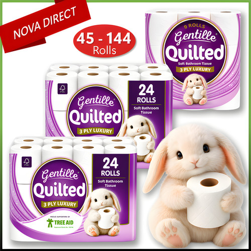 Gentille 3ply quilted toilet - 3ply,