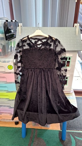 Girls black velvet gothic - black,