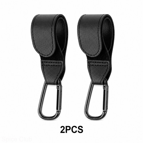Leather buggy clips - leather, pram