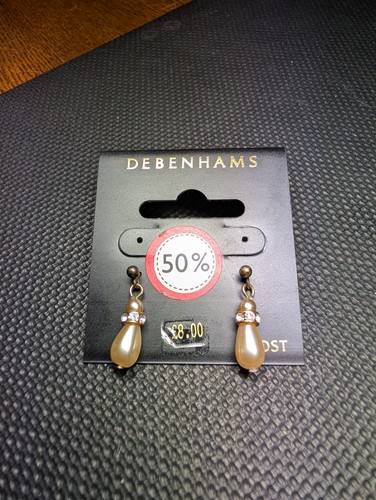Debenhams faux pearl teardrop - debenhams,