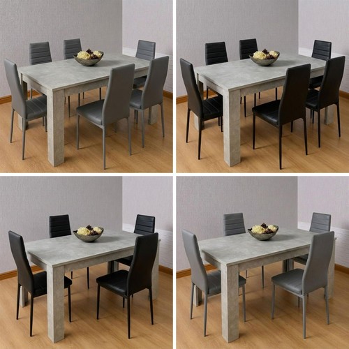 Grey dining table and - and, chairs