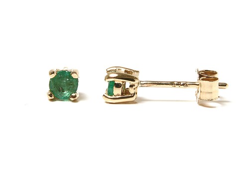 9ct gold emerald - emerald, round