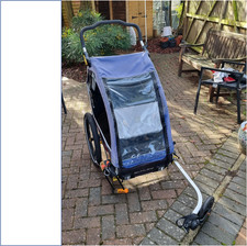 Burley D'lite single child bike trailer, light  usage, blue, 2023. 