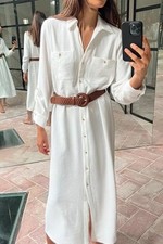 Zara NWT Women's Midi Oyster