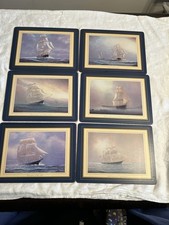 Boxed Set Of 6 ‘Clipper Ship’ Table Mats The Morgan Library By Lady Clare Ltd