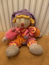 Moulin Roty Gino The Clown Musical Plush Doll Pink & Orange 25cm Tall VGC Rare