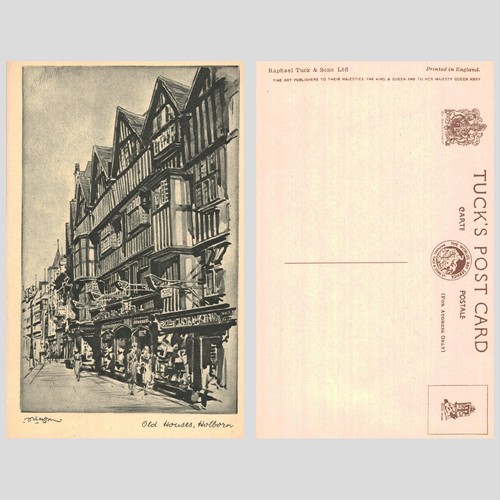 Vintage postcard old houses - postcard,