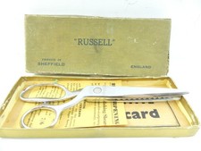 (RefJOH44) Pinking shears vintage Russell Sheffield in original box