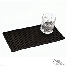 Rubber Bar Mat Black Home Drip Cocktail Pub Service Runners Coffee Drink Thick
