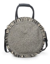 Zara Round Paper Straw Beige