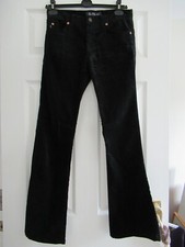 Earl Jeans - Designer Black Velvet Bootcut 5 Pocket Jeans - Waist 27 Length 30
