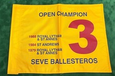 Seve Ballesteros Three-Time Open Championship Winner Golf Flag YELLOW Not Signed