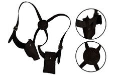 Double Shoulder Holster with Gun & Pouch Fancy Dress Tactical Police Accessory