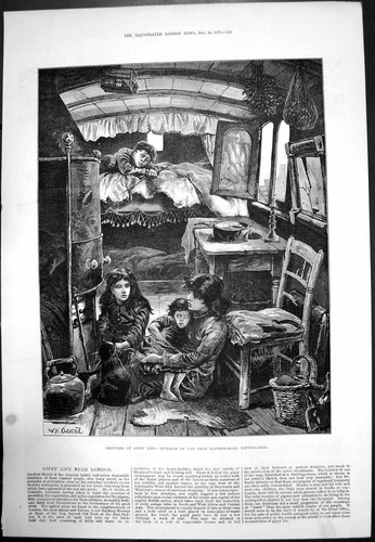 Antique old print gipsy life - gipsy,