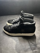 RARE Oliver Sweeney Slade Womens Black Calf Hair Hi Top Leather Trainers UK 5