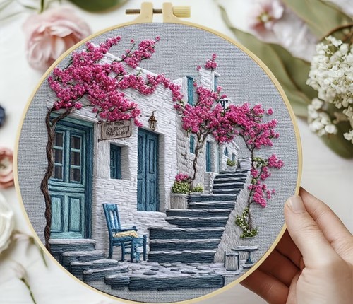 Embroidery kit bougainvillea - embroidery,