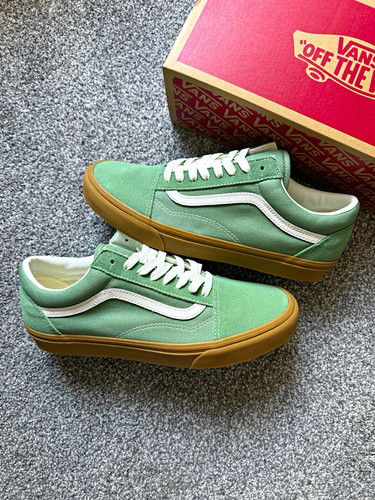 Vans old skool green - green/white, gum