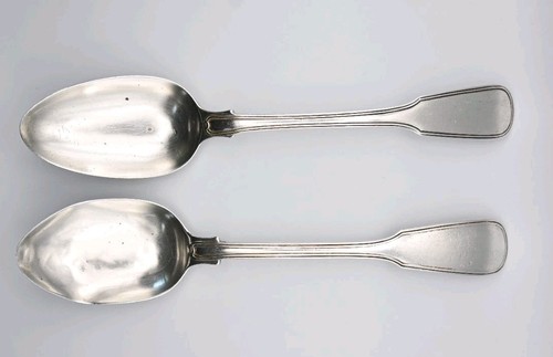 Antique silver large spoons - antique,