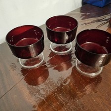 Vintage Set Of 3 Luminarc Red