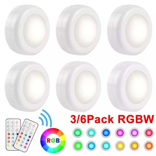 6pack led puck light with - 3/6pack,
