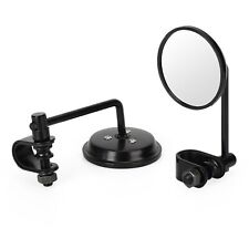 4" Short Stem Round Clamp On Universal Mirror Black Chopper Scooter Cafe Racer T