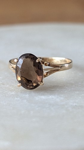 Small gold smokey quartz - gold,