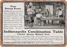 METAL SIGN - Combination Dining Room and Billiard Table - Vintage Look