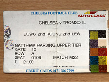 CHELSEA v TROMSO 1997/98 ECWC MATCH TICKET STUB