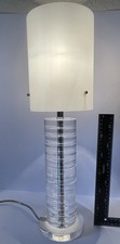 Rare Vintage Stacked Plastic Lucite Lamp + Shade 70’s Modernist Guzzini Retro