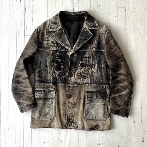 Men vintage leather jacket - men's,