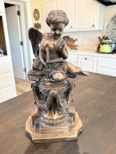 Antique bronze reading - antique,