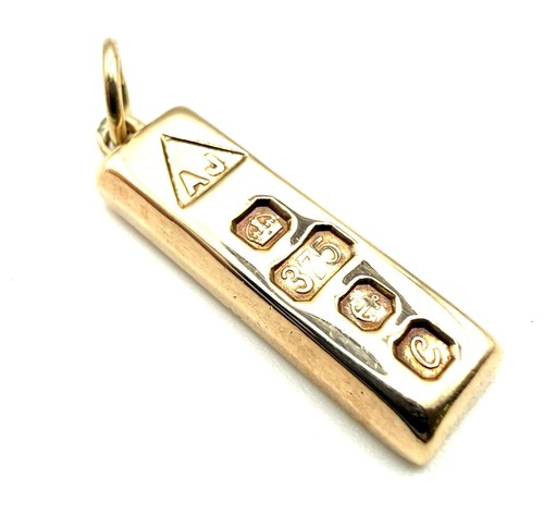 9ct gold ingot pendant - ingot,