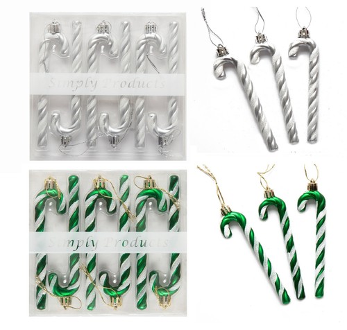 Candy cane glitter baubles - cane,