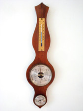 VINTAGE BAROMETER/THERMOMETER/HYGROMETER.  BANNJO STYLE.  BY WEATHERMASTER.