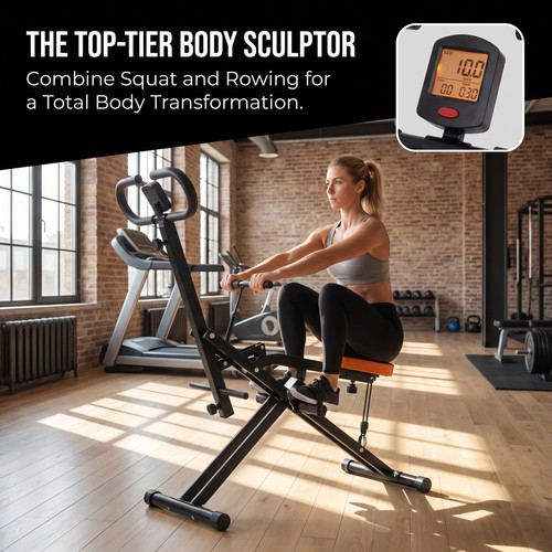 Squat rowing machine foldable - machine,