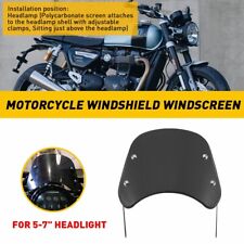 Black 5"-7"Motorcycle Headlight Windshield WindScreen Screen Deflector Universal
