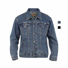 Duke Mens Denim Jacket Mid Length Multi Pocket Heavy Duty Casual Wear S-8XL