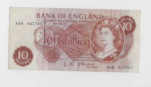 1961 bank england ten - 1961,