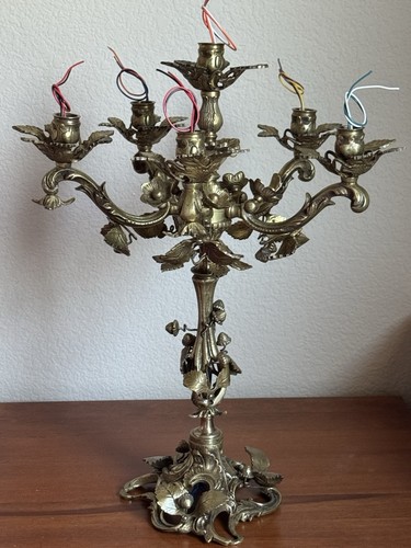 Vintage brass arm candelabra - brass,