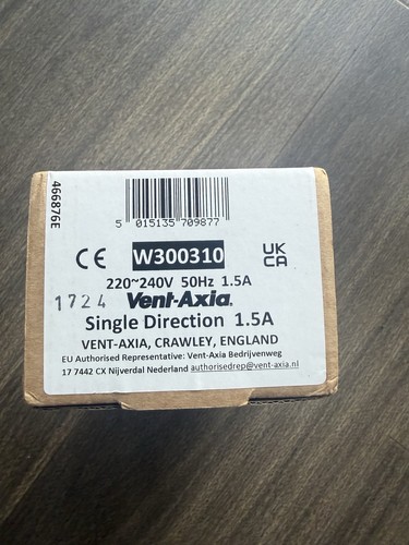 Vent axia w300310 - vent-axia, single