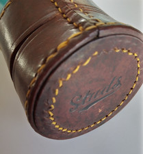 LEATHER COLLAR STUD BOX -brown