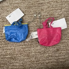 IKEA JAPAN EXCLUSIVE Knolig Mini Coin Purse Zipper Bag Key Holder PINK & Blue