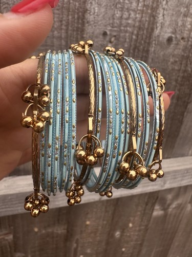 Gold kashmiri bangles - gold, set