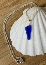 Ocean Blue Sea Glass Pendant