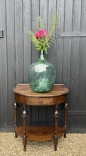 Vintage Oak & Veneer Half Moon Demi Lune Console Hall Table
