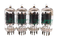 4 x SYLVANIA JHS 6189 12AU7WA ECC82 Long Plate Valves Tubes Used Tested (V18)