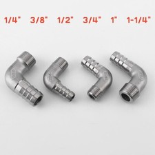 BSP Male Thread Fitting x Barb Hose Tail End Elbow Connector Stainless Steel 304