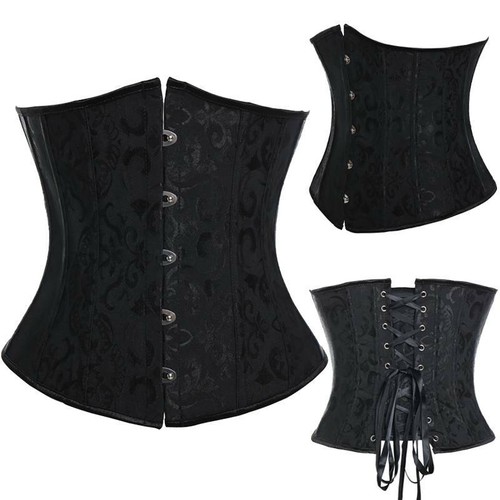 Women satin gothic bustier - gothic, top