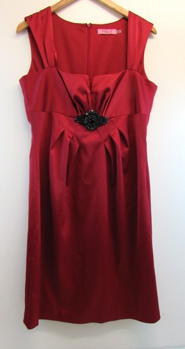 Eliza red empire line dress - j,
