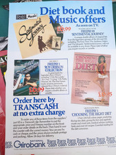 POST OFFICE A3 ADVERTISING POSTER 1983 TRANSCASH DIET BOOK & MUSIC OFFERS
